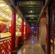 中式风格饭店走廊装修效果图片 