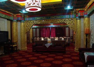 中式风格饭店室内地毯装修效果图片