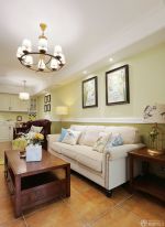 美式风格客厅暖黄色地砖效果图