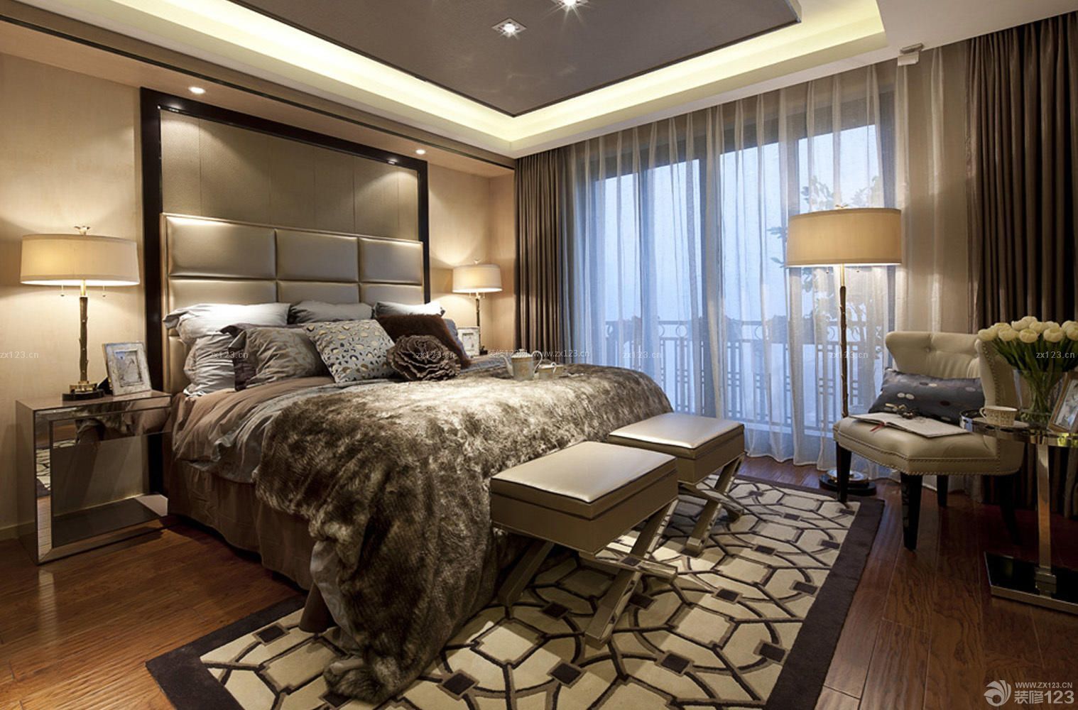 现代简约设计美式卧室风格装修图