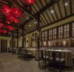 中式饭店大厅背景墙设计装修效果图欣赏