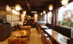 中式饭店大厅背景墙设计装修效果图 