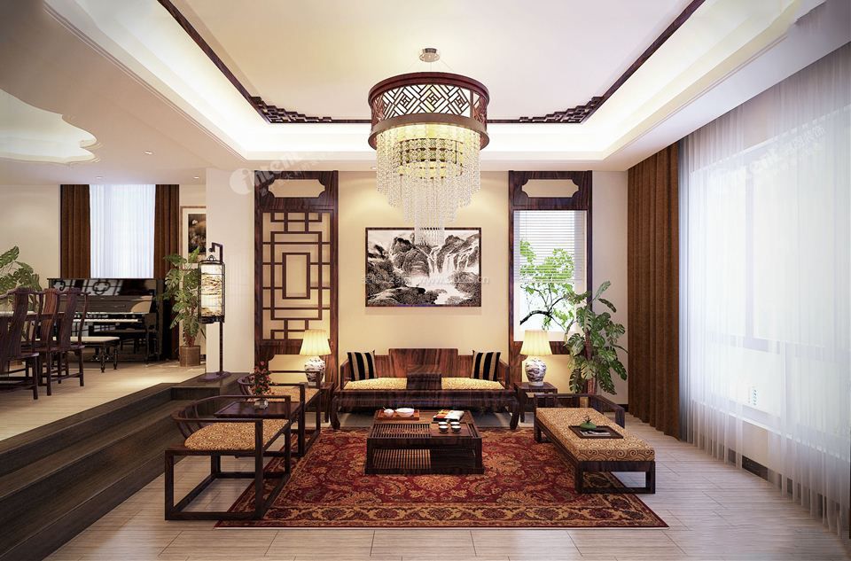 現(xiàn)代簡(jiǎn)約中式風(fēng)格家具設(shè)計(jì)客廳圖片