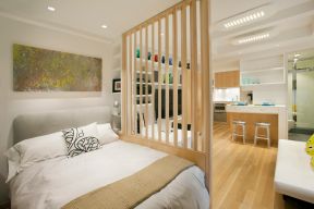 卧室与客厅隔断设计 木质隔断效果图