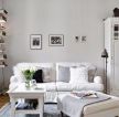 白色简欧客厅墙面置物架装修设计效果图片