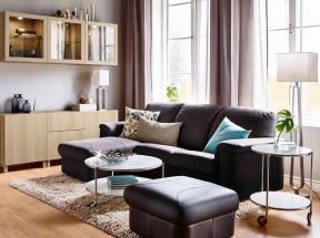 现代简约客厅装修 美式布艺沙发