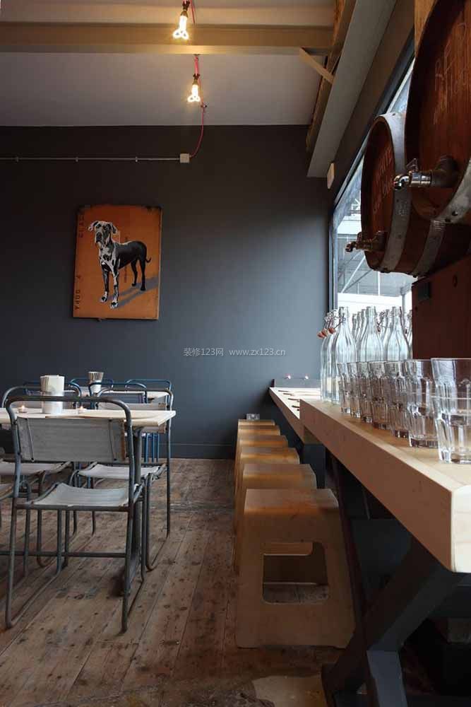 欧式咖啡店黑色墙面装修效果图片