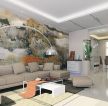 新中式客厅个性沙发装饰山水画背景墙