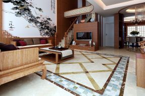 現(xiàn)代簡約客廳地板 中式裝修客廳背景墻