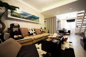 90平米家装客厅小户型布艺三人沙发设计