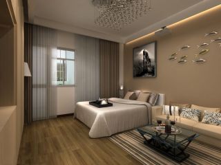 现代中式风格卧室窗帘图片