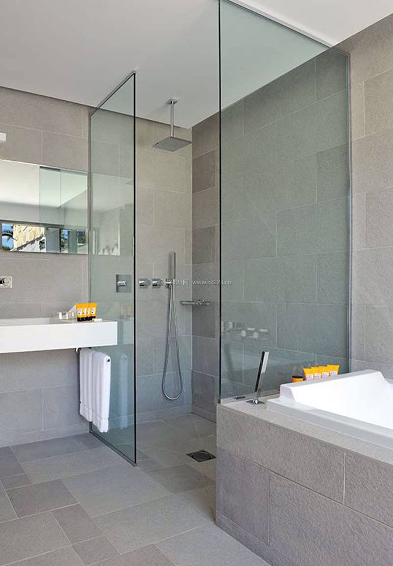 现代小宾馆浴室装修效果图片