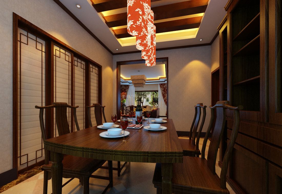 中式家装风格小型餐厅装修设计图