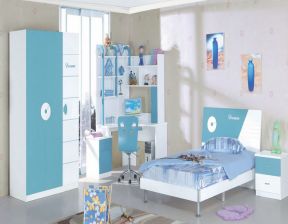 单身卧室设计图 儿童书桌书柜组合