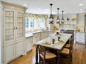 厨房简欧风格 大理石台面装修效果图片