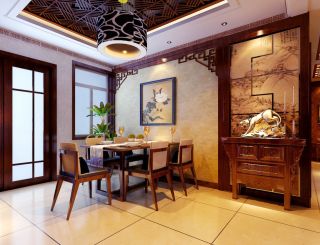 中式家装风格100平米两室两厅户型图片