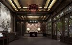 现代中式餐厅大堂吊灯效果图