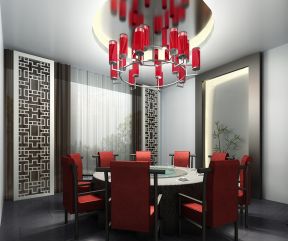現(xiàn)代中式餐廳 圓形吊頂裝修效果圖片