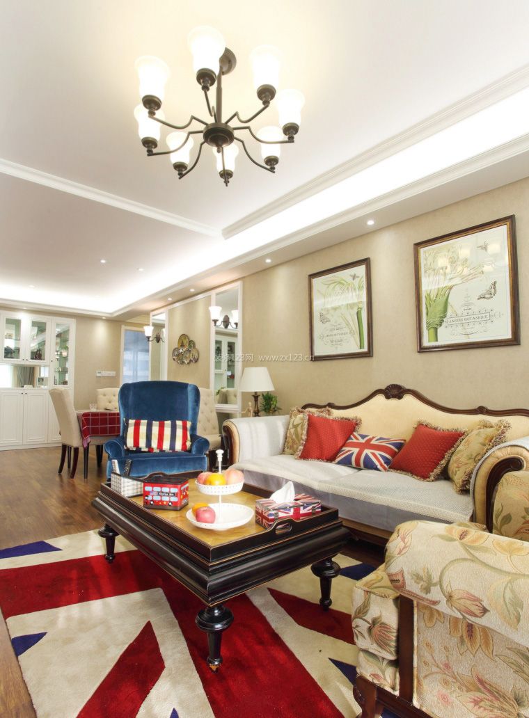 美式家装风格小户型客厅沙发图片