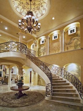 豪华别墅楼梯设计 欧式现代独栋别墅图片