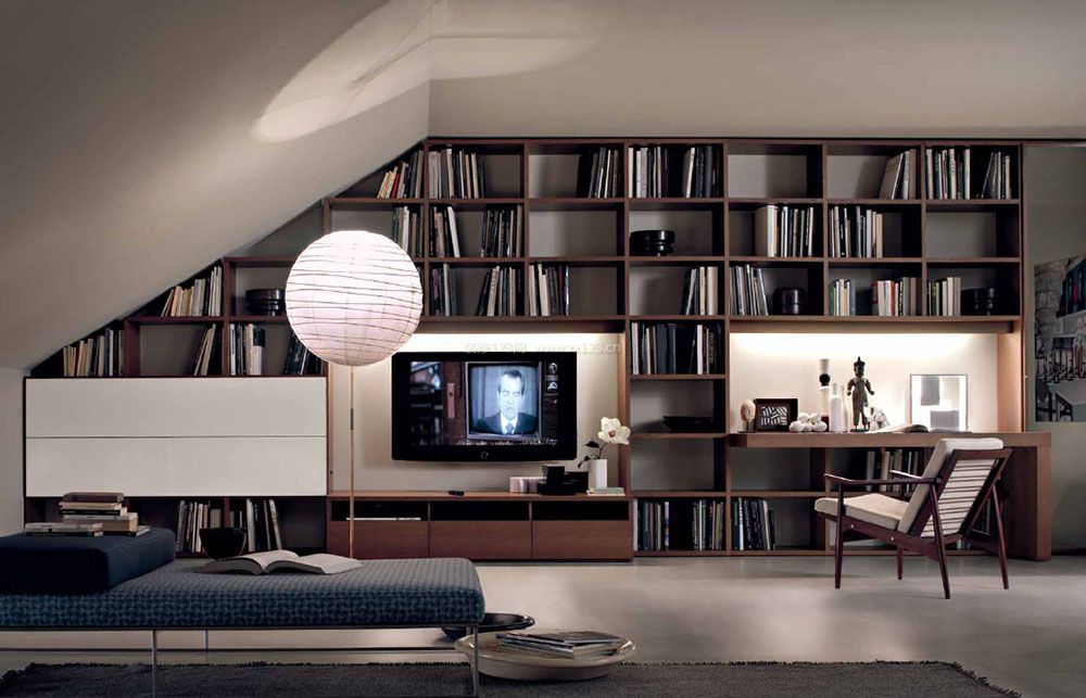 现代简约风格家庭书房装修图