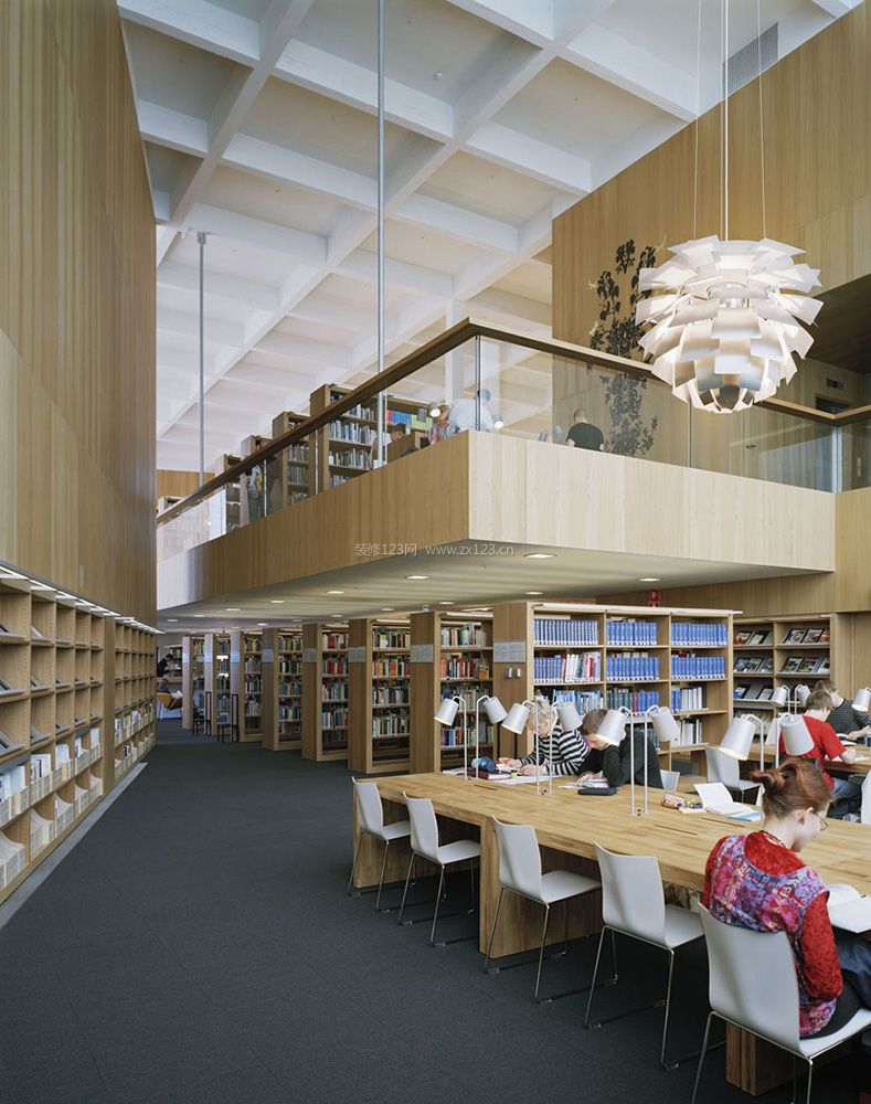 最新现代书馆吊顶设计装修效果图片
