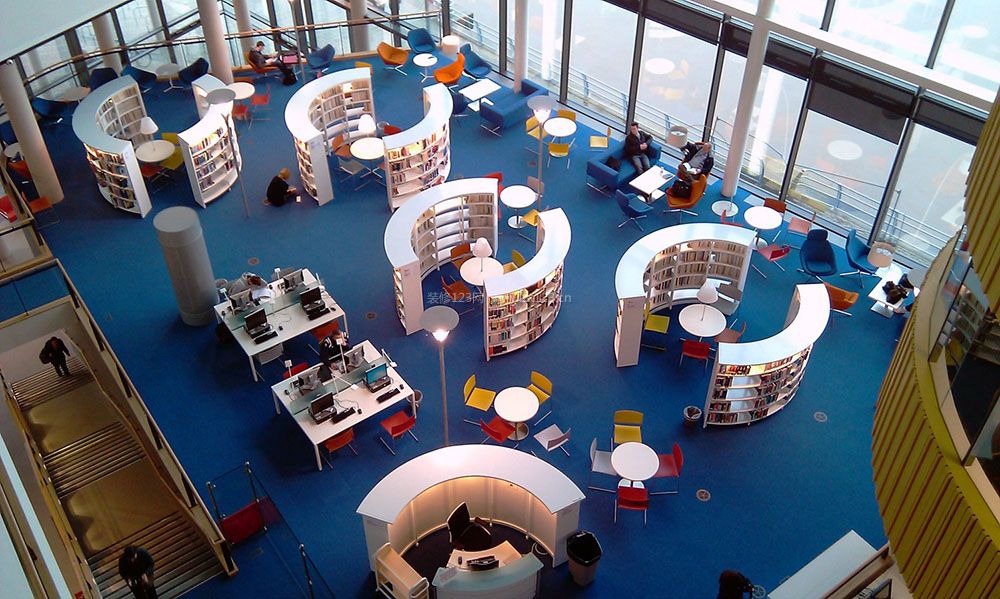 最新现代书馆创意书架设计