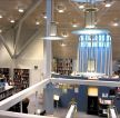 现代书馆斜顶吊顶装修设计效果图