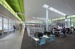 现代书馆深褐色木地板装修设计效果图片