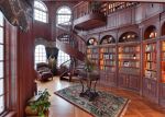 欧式复古书房室内旋转楼梯装修效果图