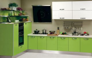 时尚绿色厨房设计图