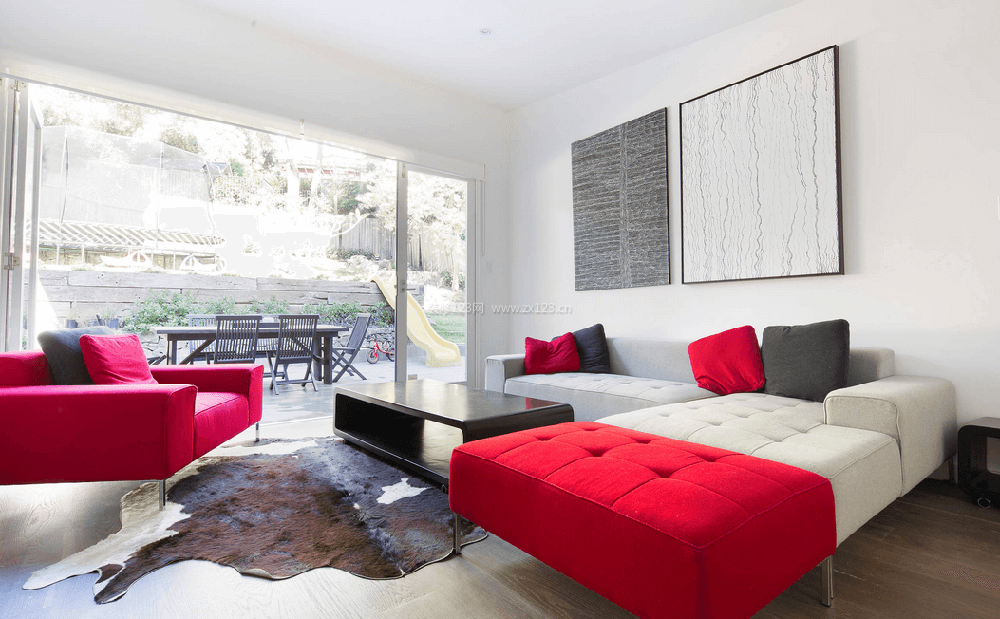 现代美式乡村风格客厅沙发背景墙效果图