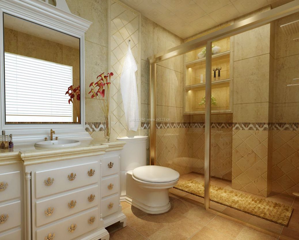 欧式别墅卫生间淋浴房装修效果图片