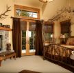 生态木屋别墅美式主卧室装修效果图