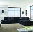 现代简约客厅布置布艺转角沙发装修效果图片