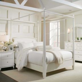 美式主卧室 白色家具图片