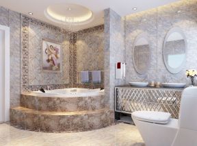 欧式别墅卫生间 按摩浴缸装修效果图片