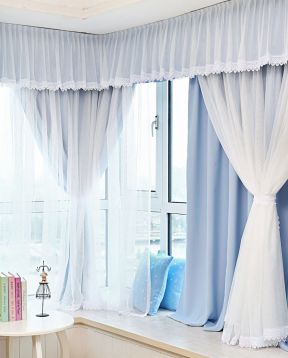 韩式卧室家居装修飘窗窗帘图片