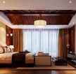 中式家装高档卧室窗帘效果图