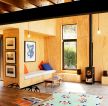 小型木屋别墅客厅卡座沙发效果图