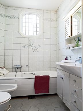 北欧家装浴室白色瓷砖贴图
