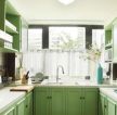 80平方三居室厨房绿色橱柜装修效果图片