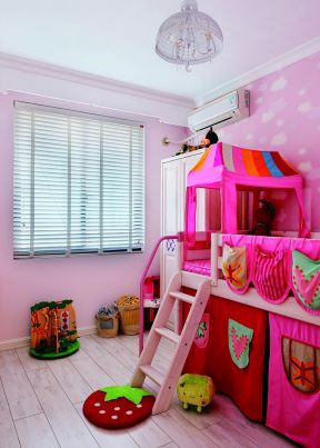 粉色儿童房家具图片