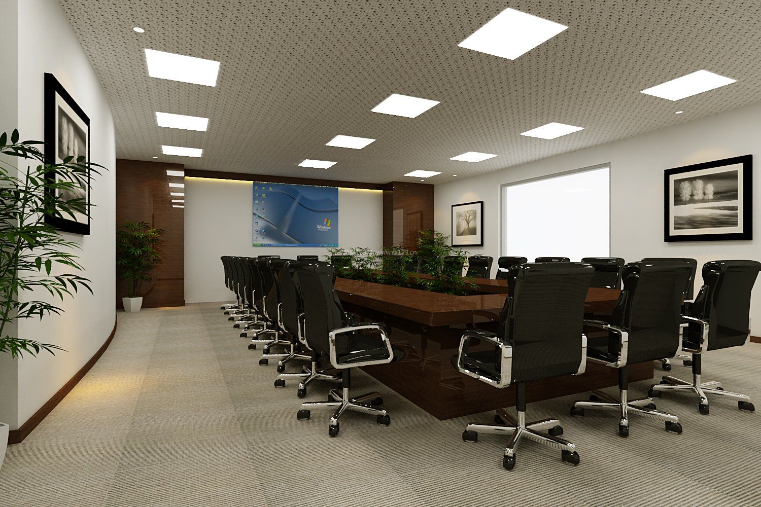 现代公司会议室布置效果图欣赏