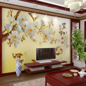 中式電視背景墻 家裝客廳設(shè)計(jì)效果圖