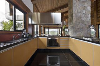 简约风格小户型木屋别墅开放式厨房图片