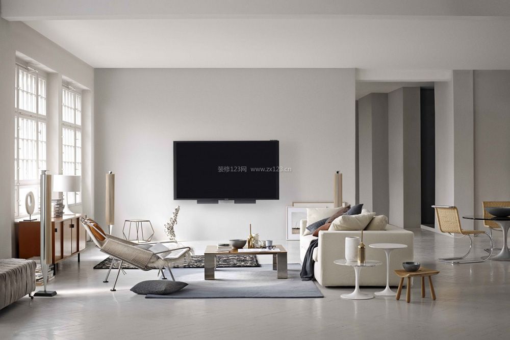 最新家装客厅简约电视背景墙设计效果图
