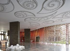 东南亚风格大厅 吊顶装饰效果图