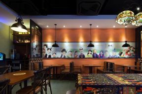 小型飯店裝修效果圖 背景墻設(shè)計裝修效果圖片