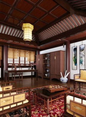 140平米簡約 中式風(fēng)格設(shè)計裝修效果圖片